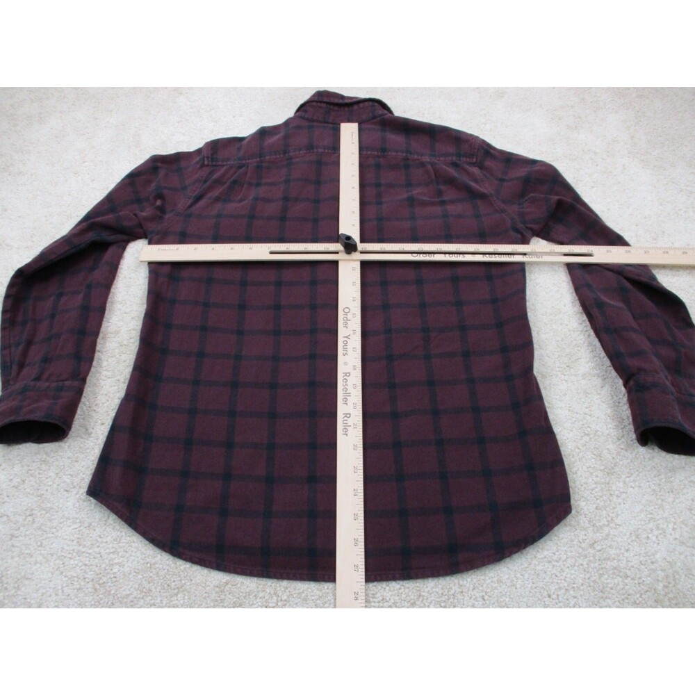 Nike Shirt Men Small Red Blue Flannel Plaid Cotton Skater Casual Button Up - Picture 8 of 10
